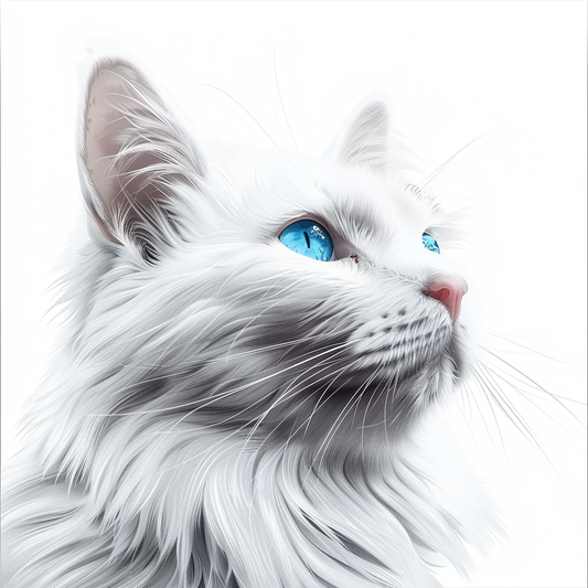 Adorable Turkish Angora Cat  Vinyl Decal Sticker for Car, Laptop, Tumbler and more # F020781-4" x 4"