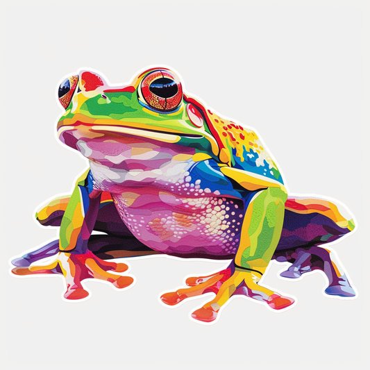 Sticker of a Frog majestic Expressive surreal Vinyl Decal Sticker for Car, Laptop, Tumbler and more # F016749
