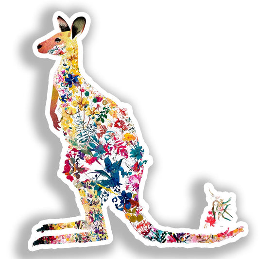 Kangaroo Vinyl Decal Sticker for Car, Laptop, Tumbler and more # A018502-4" x 4"