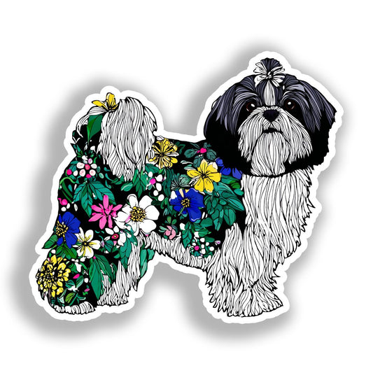 Shih Tzu Dog Vinyl Decal Sticker for Car, Laptop, Tumbler and more # A019194-4" x 4"