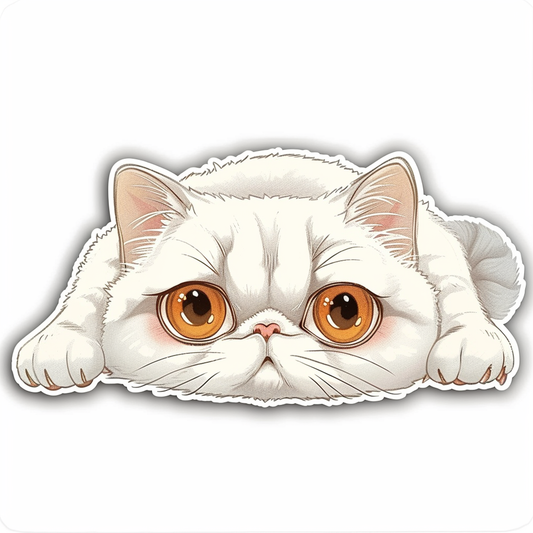 Sticker of a Persian Cat majestic Expressive surreal Vinyl Decal Sticker for Car, Laptop, Tumbler and more # F016367