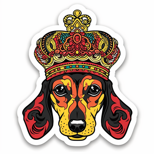 Dachshund Dog crowned Vinyl Decal Sticker for Car, Laptop, Tumbler and more # F013170