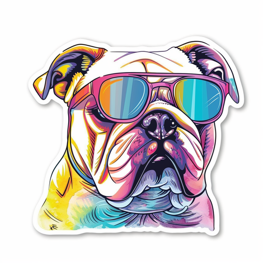 Bulldog Dog majestic Expressive surreal Vinyl Decal Sticker for Car, Laptop, Tumbler and more # F017428