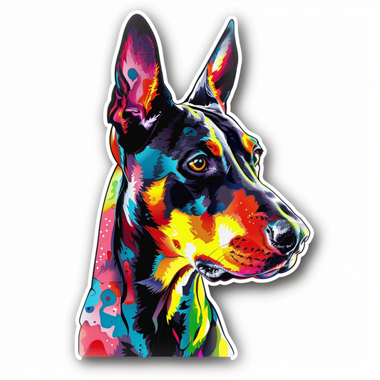 Doberman Pinscher Dog majestic Expressive surreal Vinyl Decal Sticker for Car, Laptop, Tumbler and more # F019308