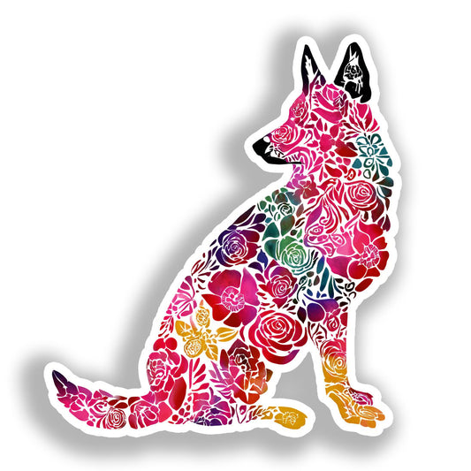 German Shepherd Dog Vinyl Decal Sticker for Car, Laptop, Tumbler and more # A019596-4" x 4"