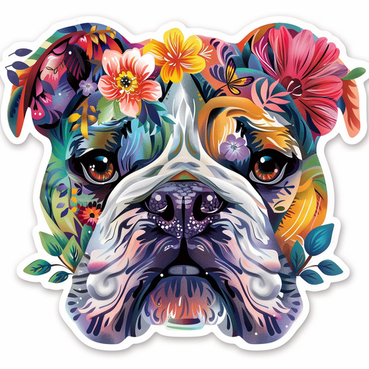 Bulldog Dog majestic Expressive surreal Vinyl Decal Sticker for Car, Laptop, Tumbler and more # F017591