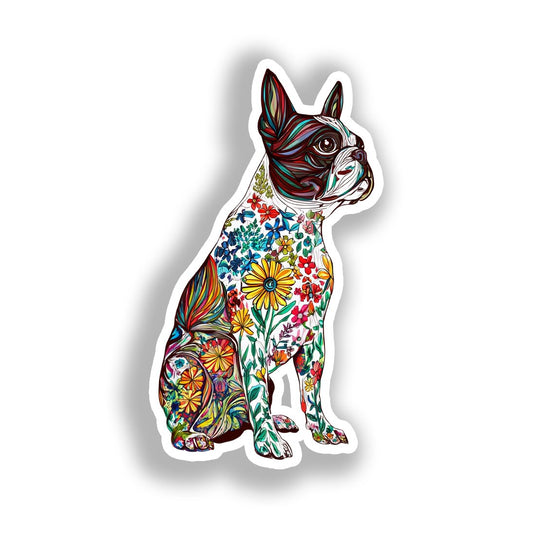 Boston Terrier Dog Vinyl Decal Sticker for Car, Laptop, Tumbler and more # A018986-4" x 4"