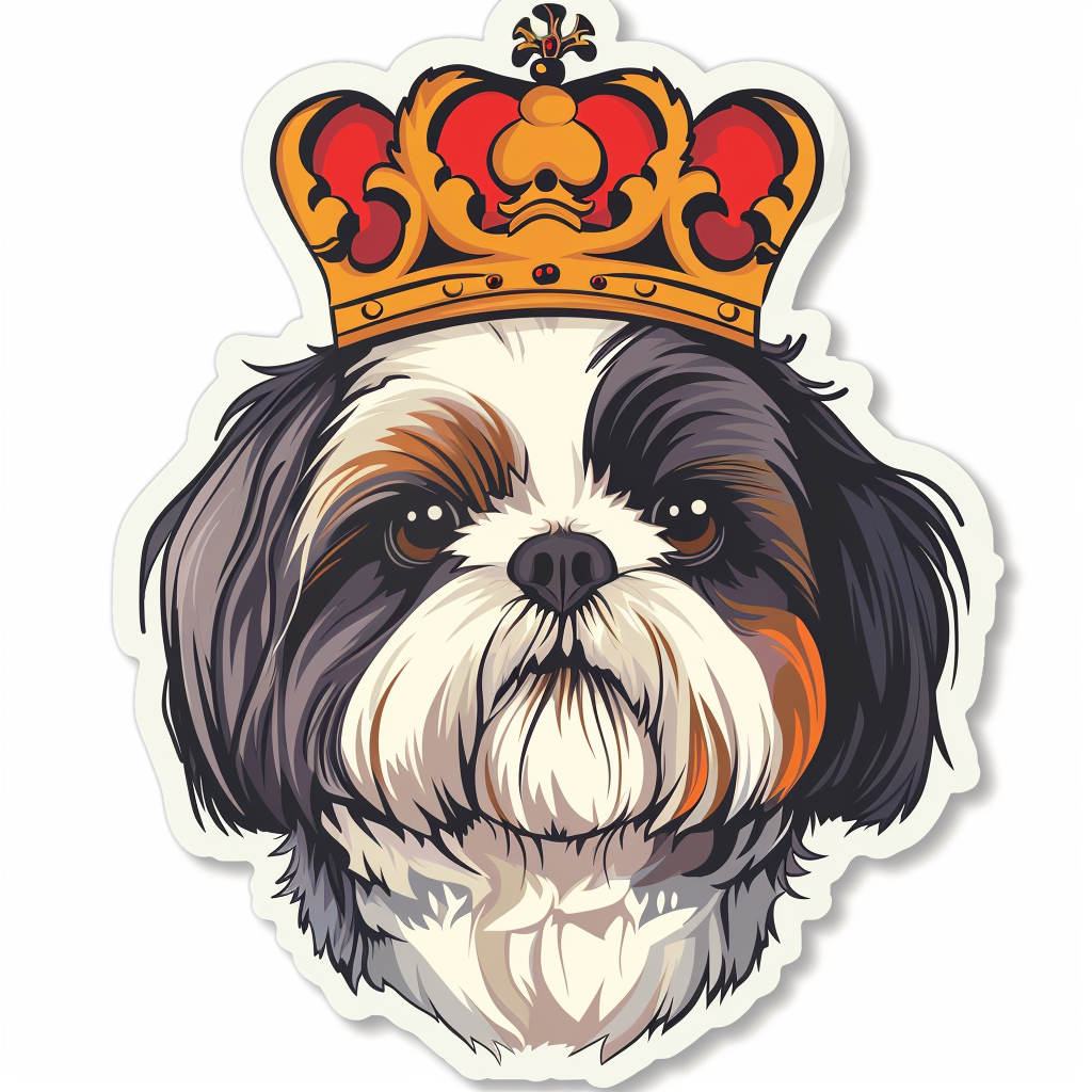 Adorable Shih Tzu Dog Expressive surreal Vinyl Decal Sticker for Car, Laptop, Tumbler and more # F018431