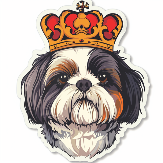 Adorable Shih Tzu Dog Expressive surreal Vinyl Decal Sticker for Car, Laptop, Tumbler and more # F018431