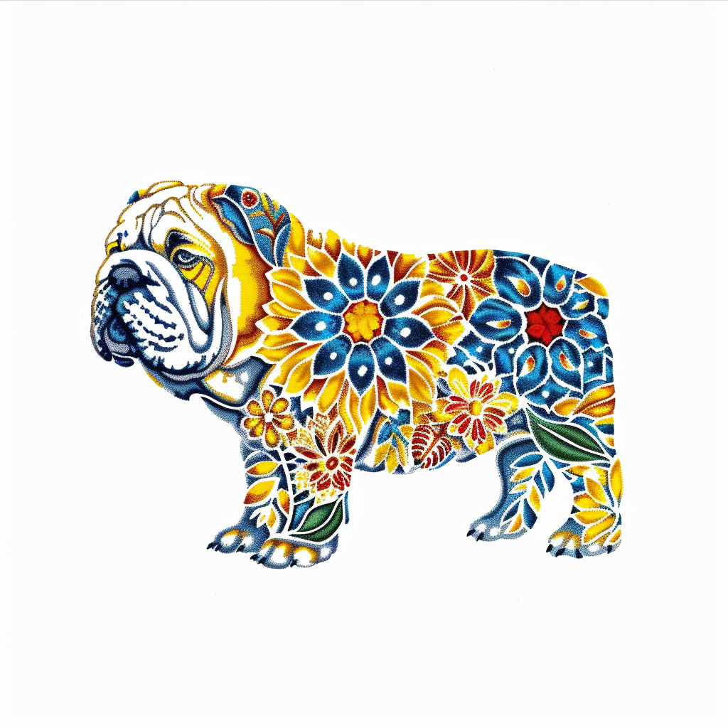 Bulldog Dog majestic Expressive surreal Vinyl Decal Sticker for Car, Laptop, Tumbler and more # F017625