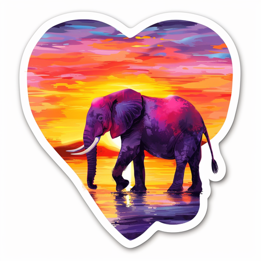 Elephant Expressive surreal Vinyl Decal Sticker for Car, Laptop, Tumbler and more # F022324-4" x 4"