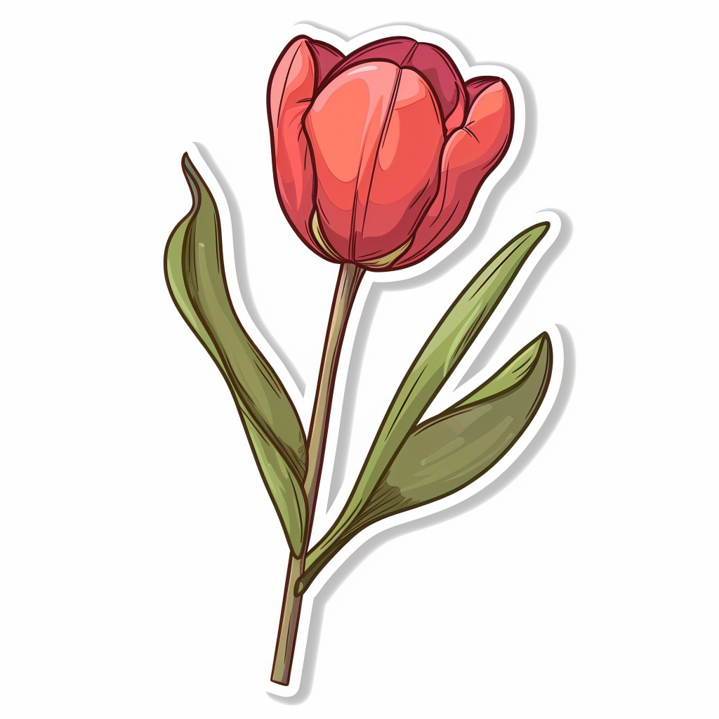 Sticker of a Tulip flower Vinyl Decal Sticker for Car, Laptop, Tumbler and more # F023476