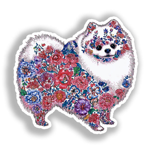 Pomeranian Dog Vinyl Decal Sticker for Car, Laptop, Tumbler and more # A017269-4" x 4"