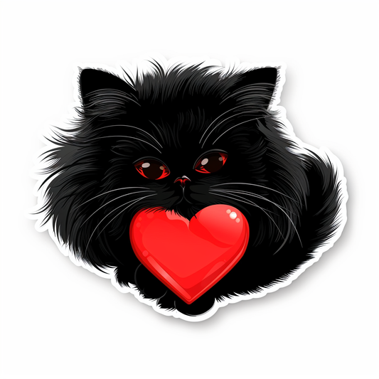 Sticker of a Persian Cat Expressive surreal Vinyl Decal Sticker for Car, Laptop, Tumbler and more # F016365