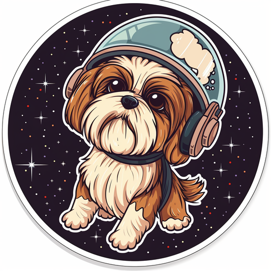 Adorable Shih Tzu Dog Expressive surreal Vinyl Decal Sticker for Car, Laptop, Tumbler and more # F018176
