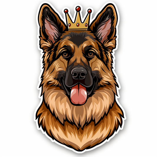 German Shepherd Dog crowned Vinyl Decal Sticker for Car, Laptop, Tumbler and more # F011488