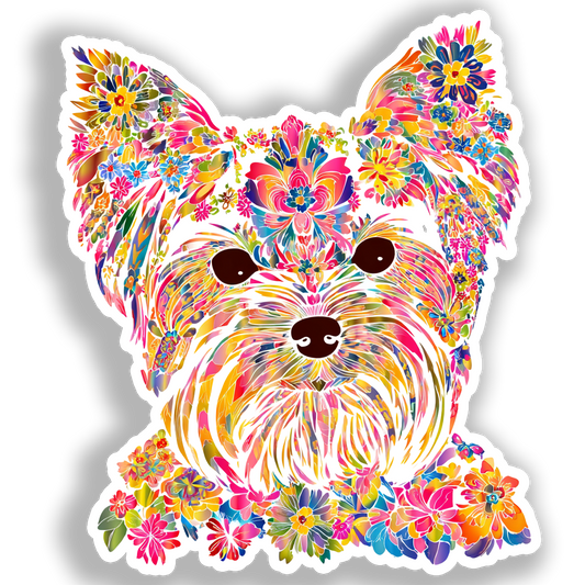 Yorkshire Terrier Dog Vinyl Decal Sticker for Car, Laptop, Tumbler and more # A017181-4" x 4"