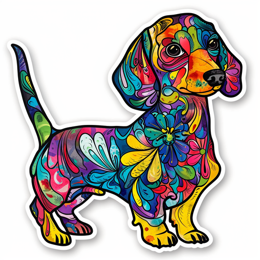 Dachshund Dog cartoon Vinyl Decal Sticker for Car, Laptop, Tumbler and more # F012901