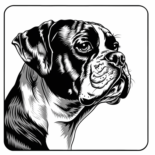 Boxer DogWhite  Vinyl Decal Sticker for Car, Laptop, Tumbler and more # F07324