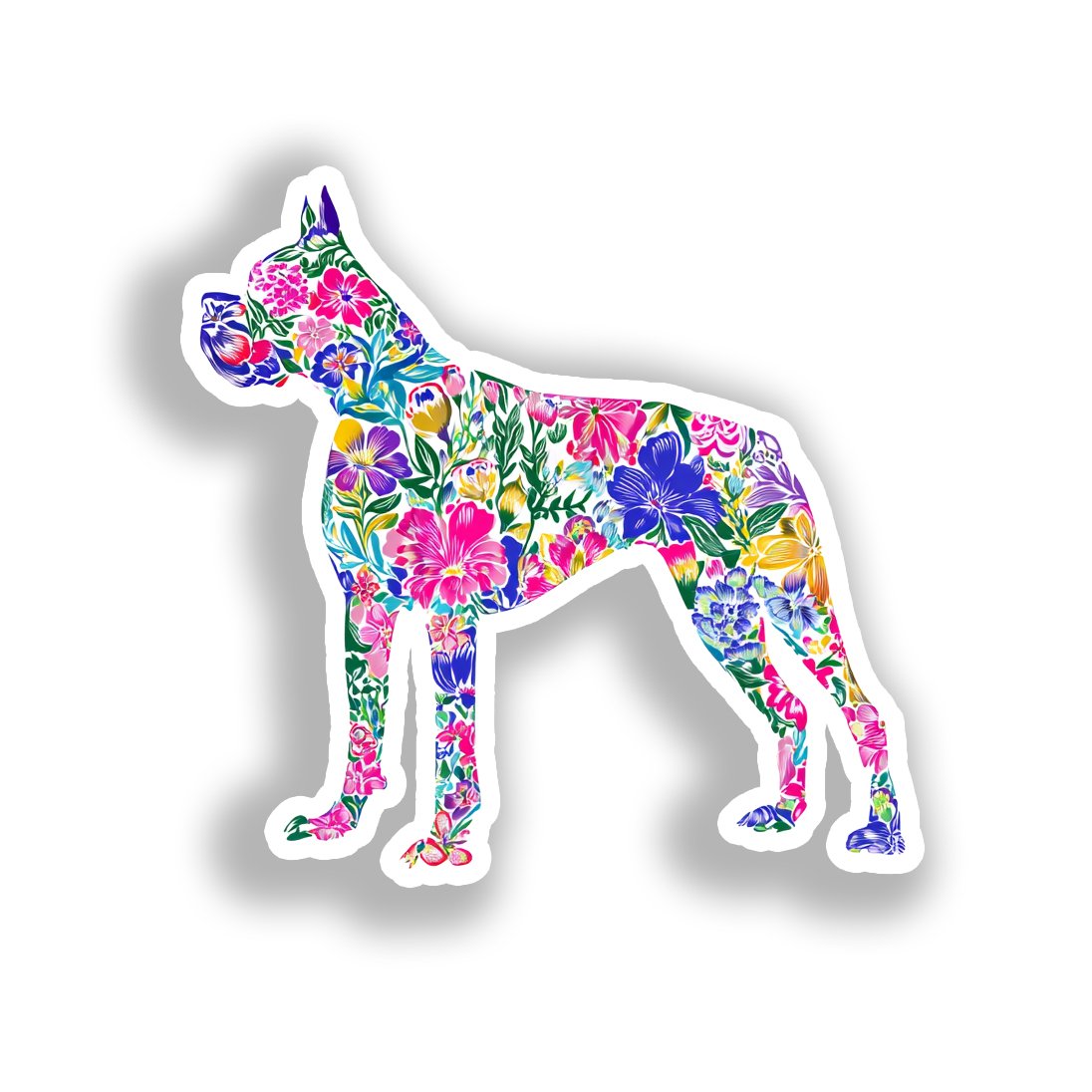 Boxer Dog Vinyl Decal Sticker for Car, Laptop, Tumbler and more # A018981-4" x 4"