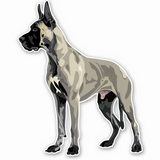 Adorable Great Dane Dog Expressive surreal Vinyl Decal Sticker for Car, Laptop, Tumbler and more # F017750