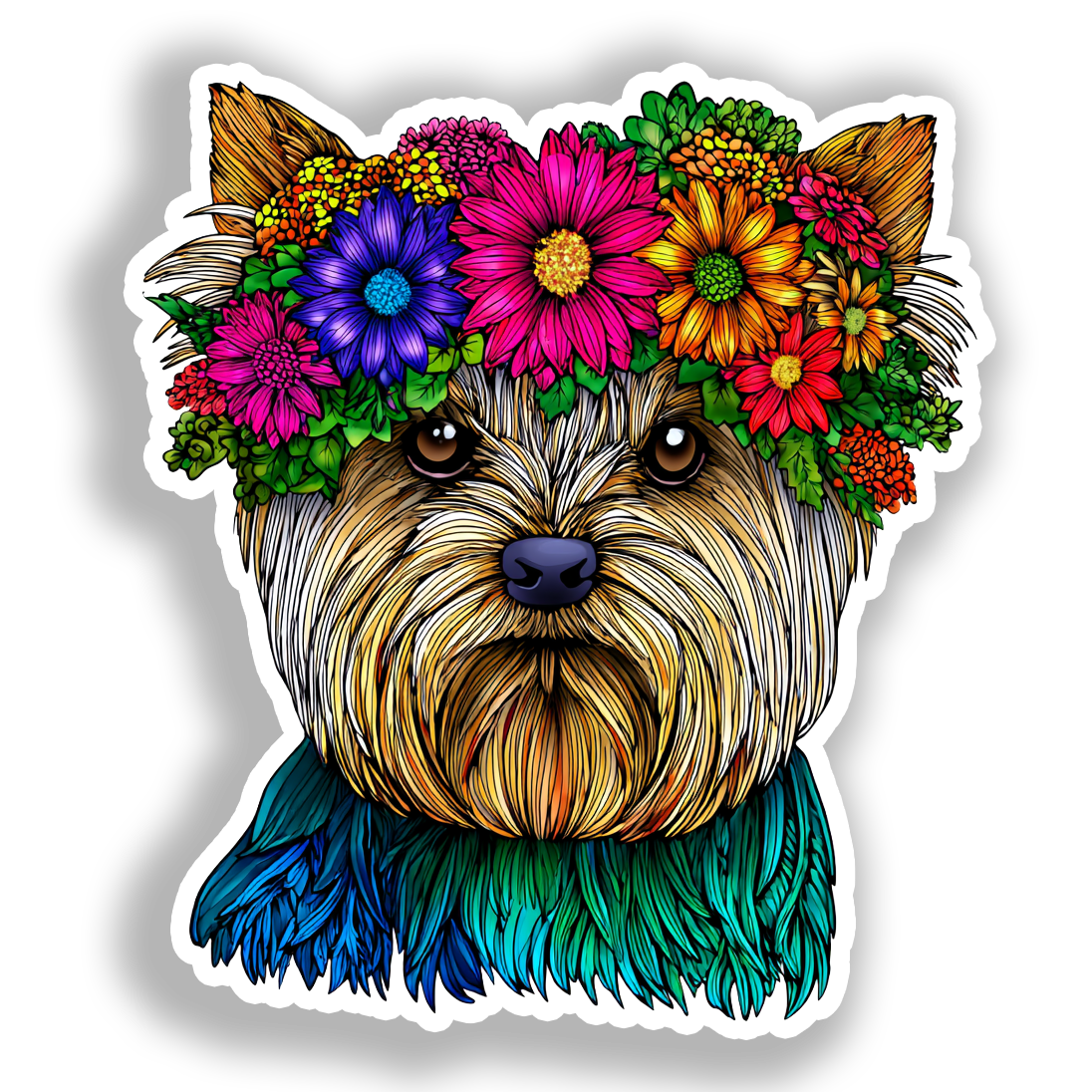 Yorkshire Terrier Dog Vinyl Decal Sticker for Car, Laptop, Tumbler and more # A017159-4" x 4"