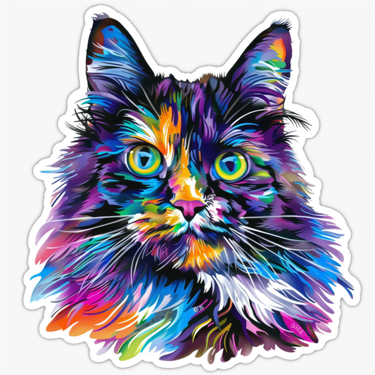 Adorable Turkish Angora Cat  Vinyl Decal Sticker for Car, Laptop, Tumbler and more # F020777-4" x 4"