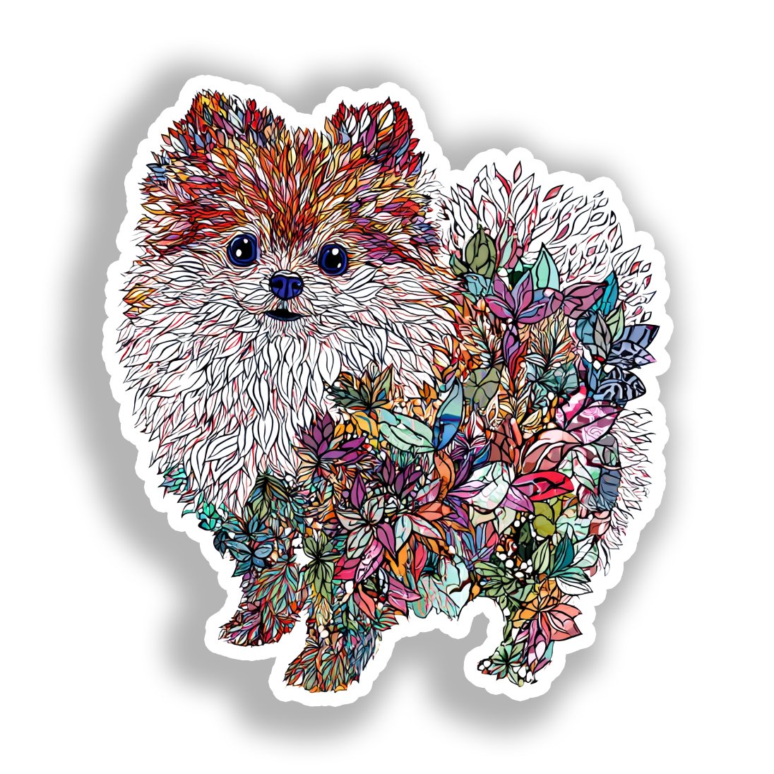 Pomeranian Dog Vinyl Decal Sticker for Car, Laptop, Tumbler and more # A017459-4" x 4"