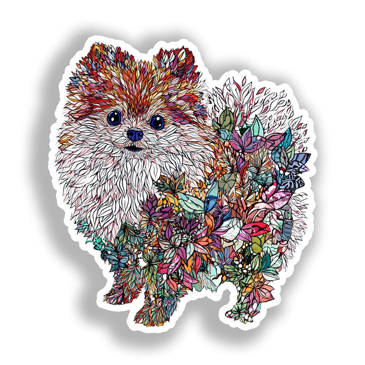 Pomeranian Dog Vinyl Decal Sticker for Car, Laptop, Tumbler and more # A017459-4" x 4"
