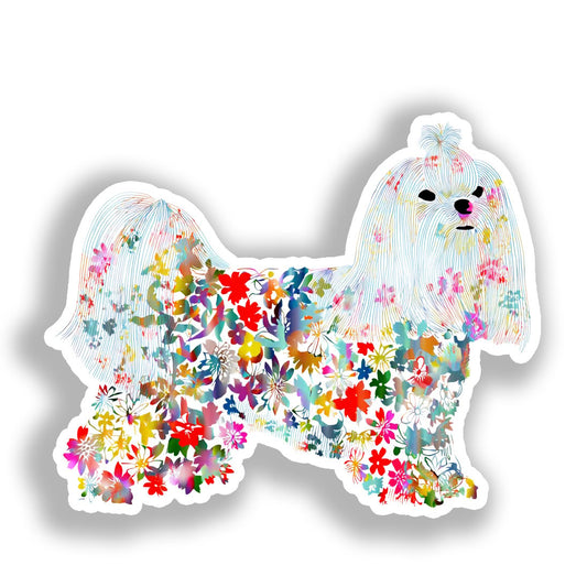 Maltese Dog Vinyl Decal Sticker for Car, Laptop, Tumbler and more # A019369-4" x 4"