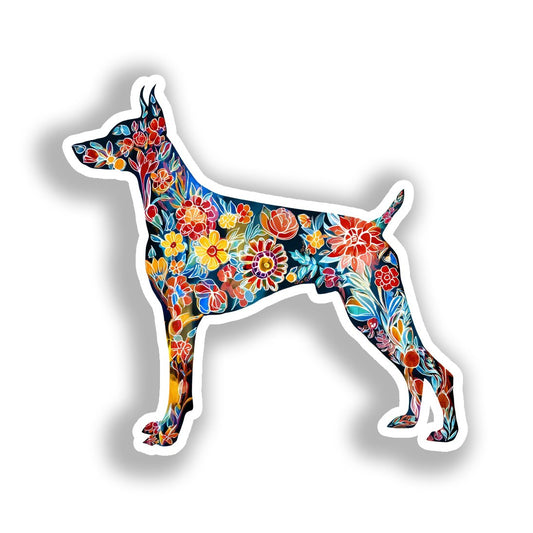 Doberman Pnscher Dog Vinyl Decal Sticker for Car, Laptop, Tumbler and more # A019676-4" x 4"