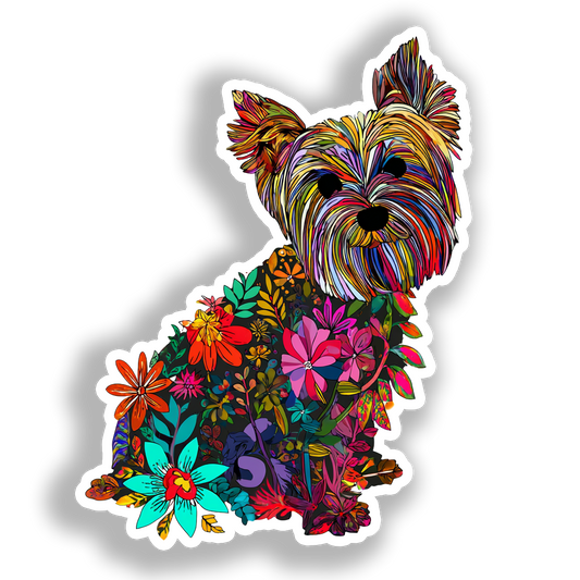 Yorkshire Terrier Dog Vinyl Decal Sticker for Car, Laptop, Tumbler and more # A017187-4" x 4"