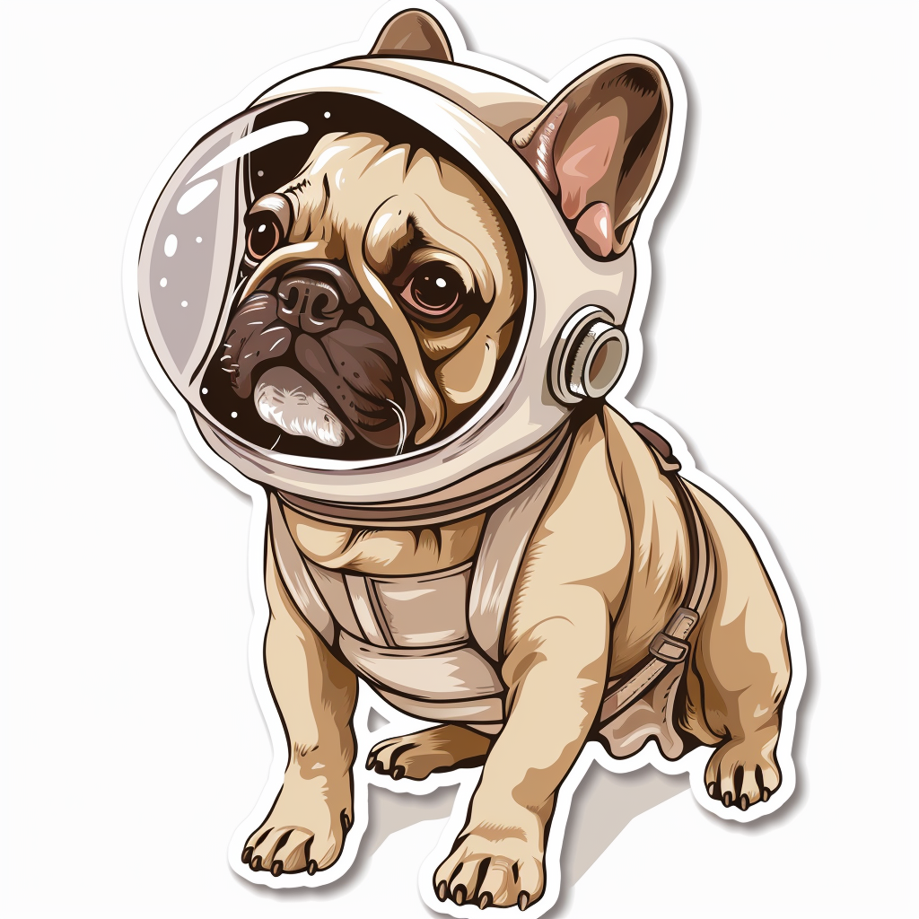 Bulldog Dog majestic Expressive surreal Vinyl Decal Sticker for Car, Laptop, Tumbler and more # F017701