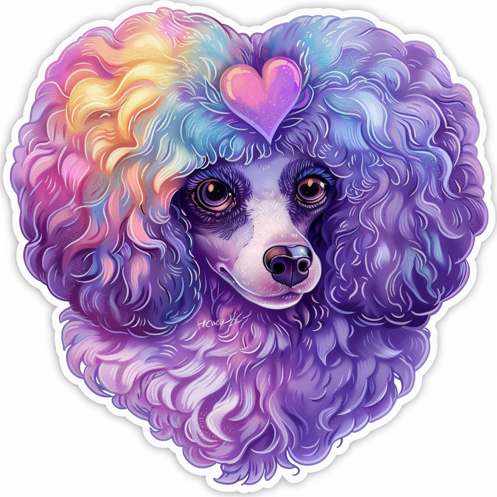Poodle Dog heartcore Vinyl Decal Sticker for Car, Laptop, Tumbler and more # F012294