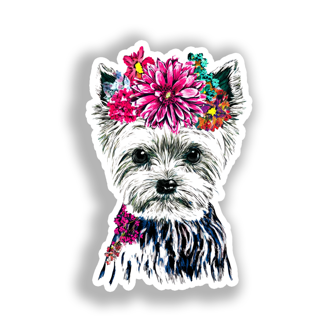 Yorkshire Terrier Dog Vinyl Decal Sticker for Car, Laptop, Tumbler and more # A017102-4" x 4"