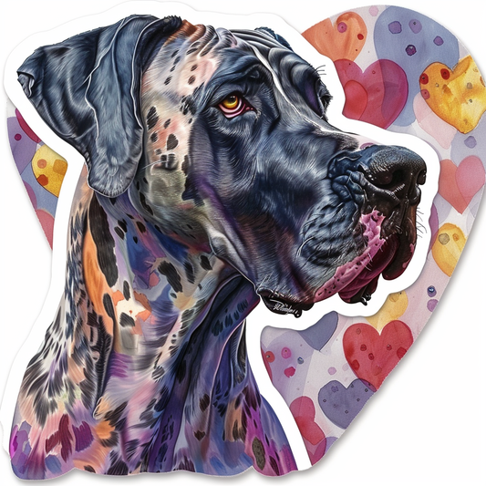 Adorable Great Dane Dog Expressive surreal Vinyl Decal Sticker for Car, Laptop, Tumbler and more # F017947