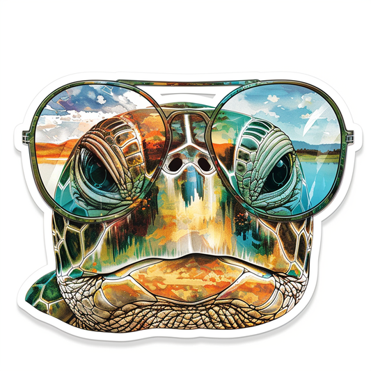 Sticker of a turtle majestic Expressive surreal Vinyl Decal Sticker for Car, Laptop, Tumbler and more # F021957