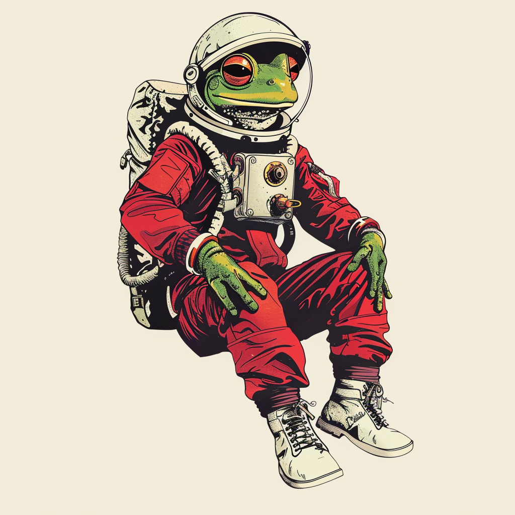 Sticker of a Frog astronaut majestic Expressive surreal Vinyl Decal Sticker for Car, Laptop, Tumbler and more # F016811