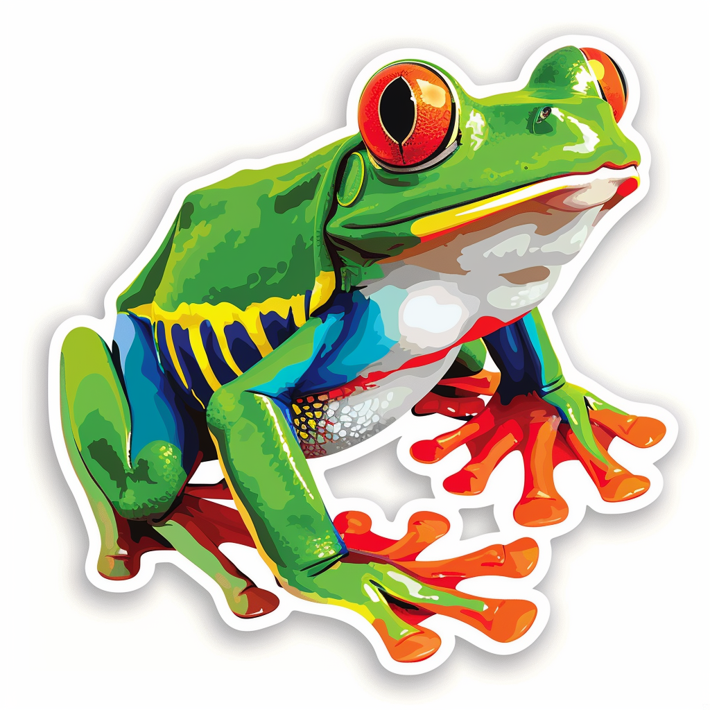 Sticker of a Frog majestic Expressive surreal Vinyl Decal Sticker for Car, Laptop, Tumbler and more # F015824