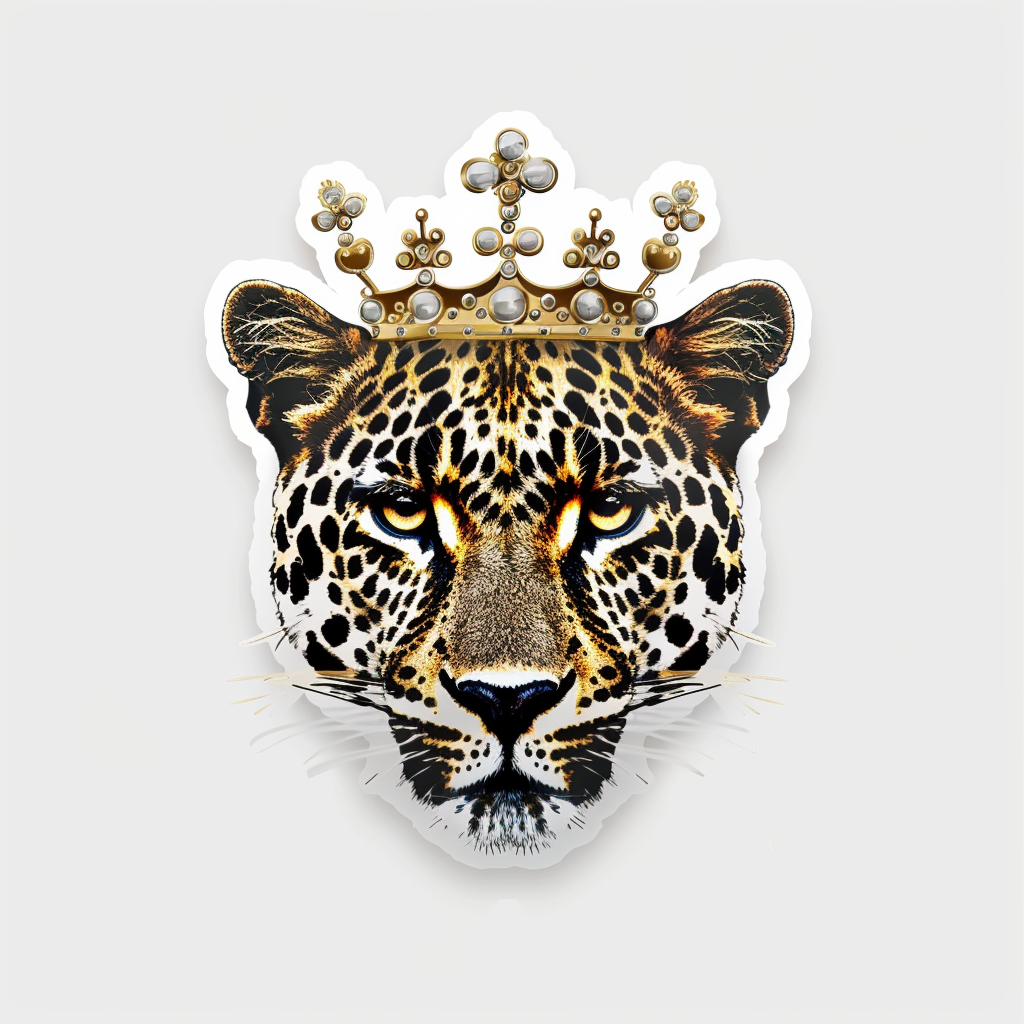 Leopard majestic Expressive surreal Vinyl Decal Sticker for Car, Laptop, Tumbler and more # F022508