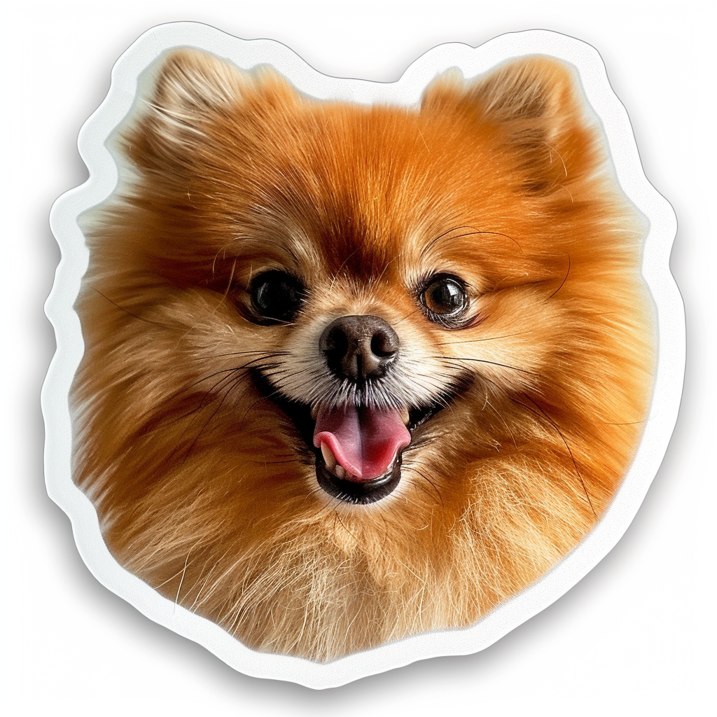 Sticker of a Pomeranian Dog majestic Expressive surreal Vinyl Decal Sticker for Car, Laptop, Tumbler and more # F013807