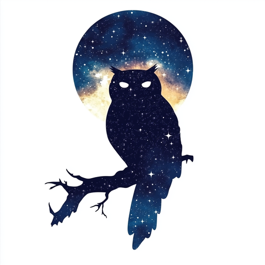 Owl Moon and Stars Vinyl Decal Sticker for Car, Laptop, Tumbler and more # F025779