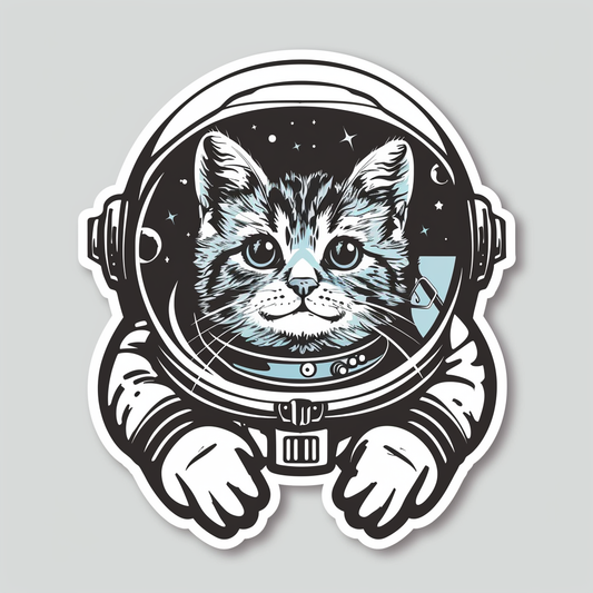 American Shorthair Cat majestic Expressive surreal Vinyl Decal Sticker for Car, Laptop, Tumbler and more # F019811-4" x 4"