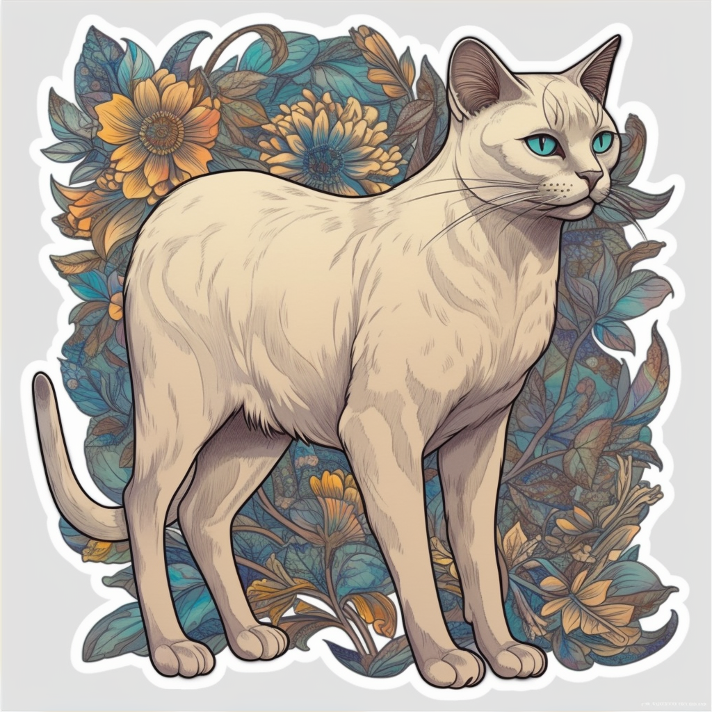 Burmese Cat Vinyl Decal Sticker for Car, Laptop, Tumbler and more # F010707