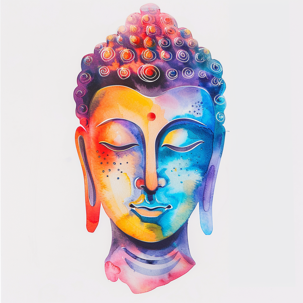 Sticker of a Buddha majestic Expressive surreal Vinyl Decal Sticker for Car, Laptop, Tumbler and more # F016856