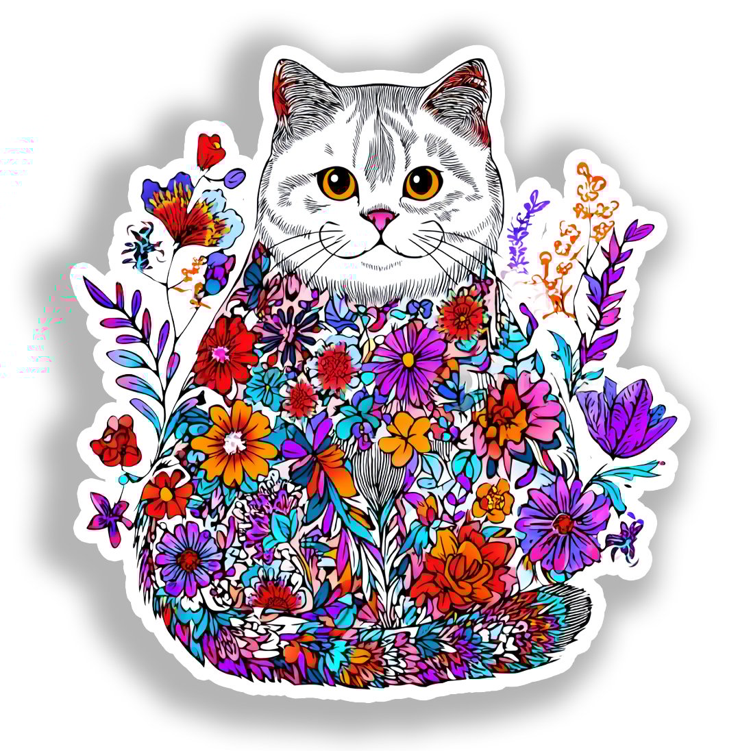 British Shorthair Cat Vinyl Decal Sticker for Car, Laptop, Tumbler and more # A018928-4" x 4"