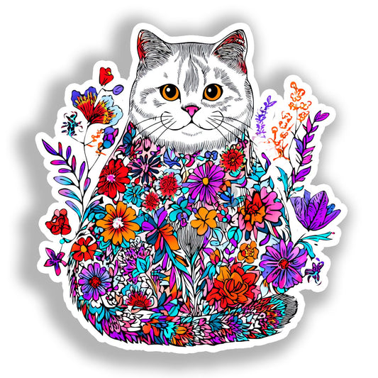 British Shorthair Cat Vinyl Decal Sticker for Car, Laptop, Tumbler and more # A018928-4" x 4"