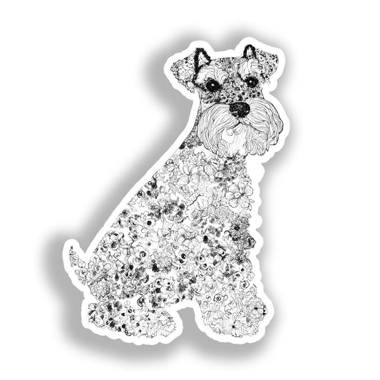 Miniature Schnauzer Dog Vinyl Decal Sticker for Car, Laptop, Tumbler and more # A019351-4" x 4"