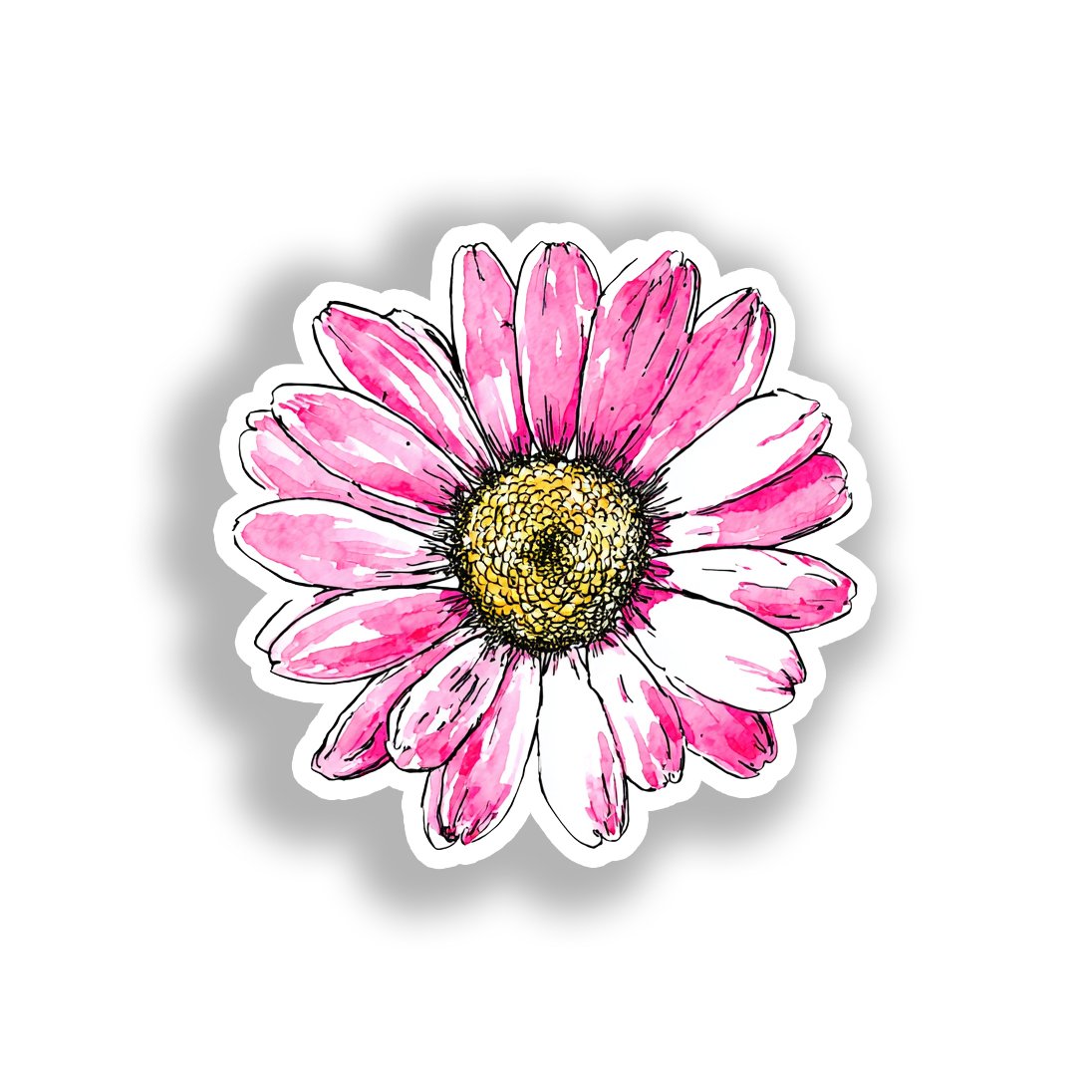 Daisy Flower Vinyl Decal Sticker for Car, Laptop, Tumbler and more # A019722-4" x 4"