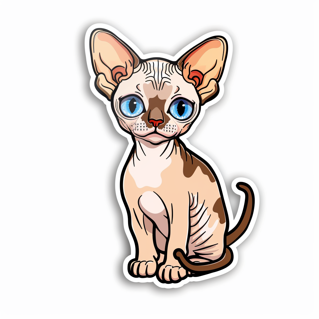 Devon Rex Cat Vinyl Decal Sticker for Car, Laptop, Tumbler and more # F09824